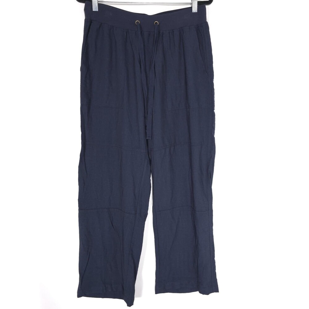 ANTHROPOLOGIE SANCTUARY NEW Womens Pants LARGE Navy Drawstring Wide Leg XP0948Y9